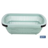 ESCURRIDOR RECTANGULAR EXTENSIBLE VERDE 50,5 X 24,5 X 11,5 CM