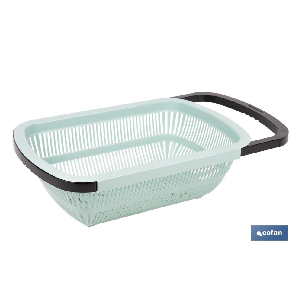 ESCURRIDOR RECTANGULAR EXTENSIBLE VERDE 50,5 X 24,5 X 11,5 CM