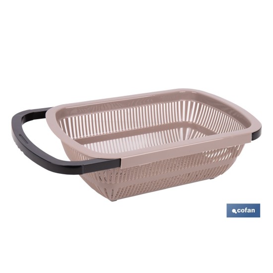 ESCURRIDOR RECTANGULAR EXTENSIBLE MARRÓN 50,5 X 24,5 X 11,5 CM