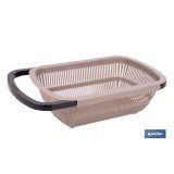 ESCURRIDOR RECTANGULAR EXTENSIBLE MARRÓN 50,5 X 24,5 X 11,5 CM