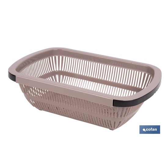 ESCURRIDOR RECTANGULAR EXTENSIBLE MARRÓN 50,5 X 24,5 X 11,5 CM