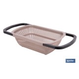 ESCURRIDOR RECTANGULAR EXTENSIBLE MARRÓN 50,5 X 24,5 X 11,5 CM