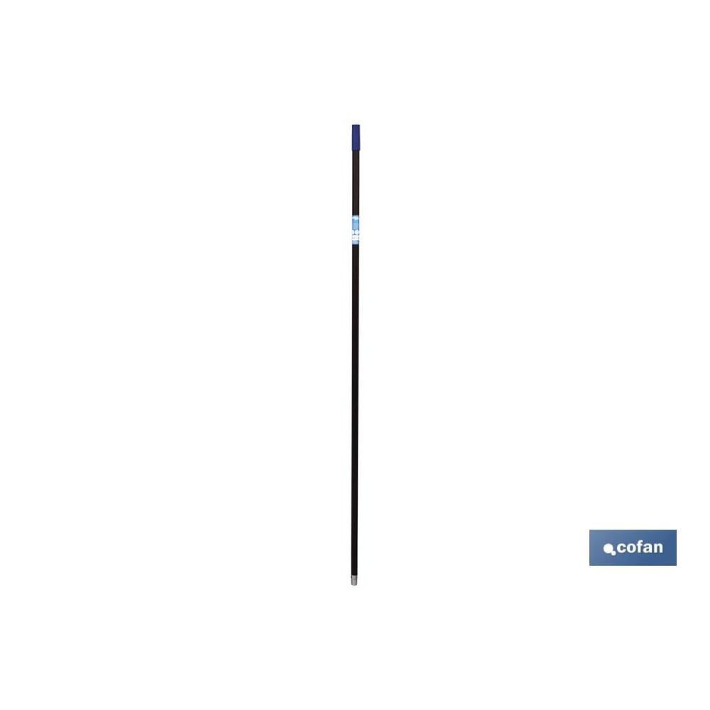 PALO ACERO PLASTIFICADO AZUL/NEGRO 1.40M (diametro 2,5cm)