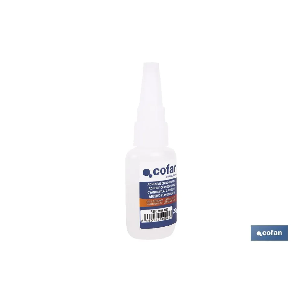 ADHESIVO CIANOACRILATO. ALTA DENSIDAD 20 G (PACK: 1 UDS) - Almacén de Ferretería Acor