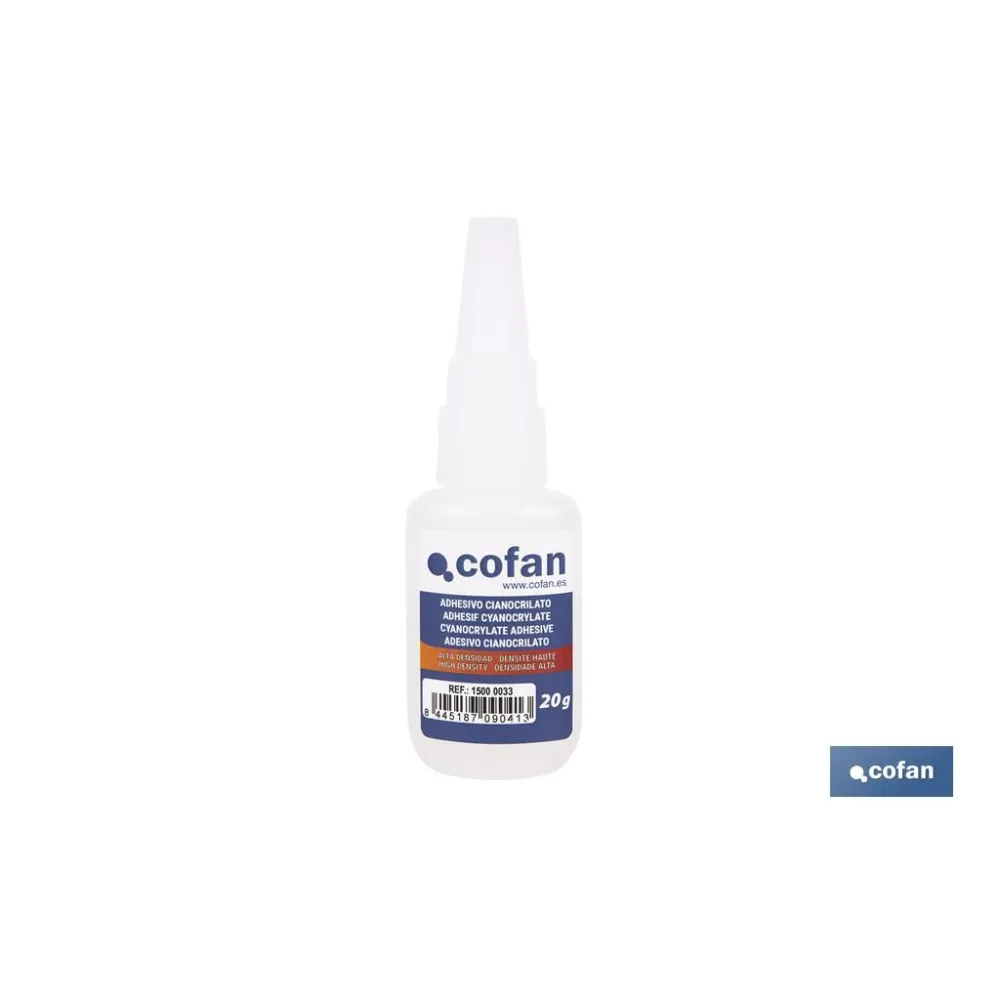 ADHESIVO CIANOACRILATO. ALTA DENSIDAD 20 G (PACK: 1 UDS) - Almacén de Ferretería Acor