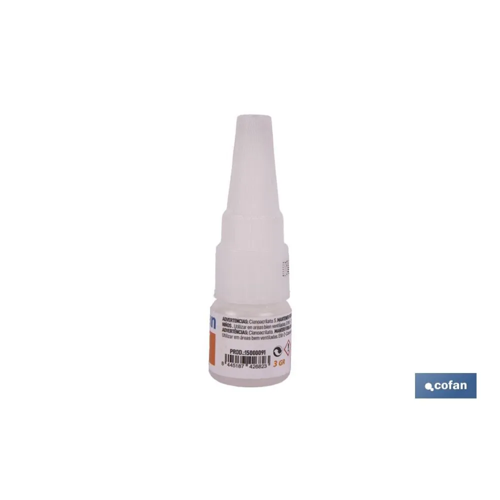 ADHESIVO CIANOACRILATO. ALTA DENSIDAD 3 G (PACK: 1 UDS) - Almacén de Ferretería Acor