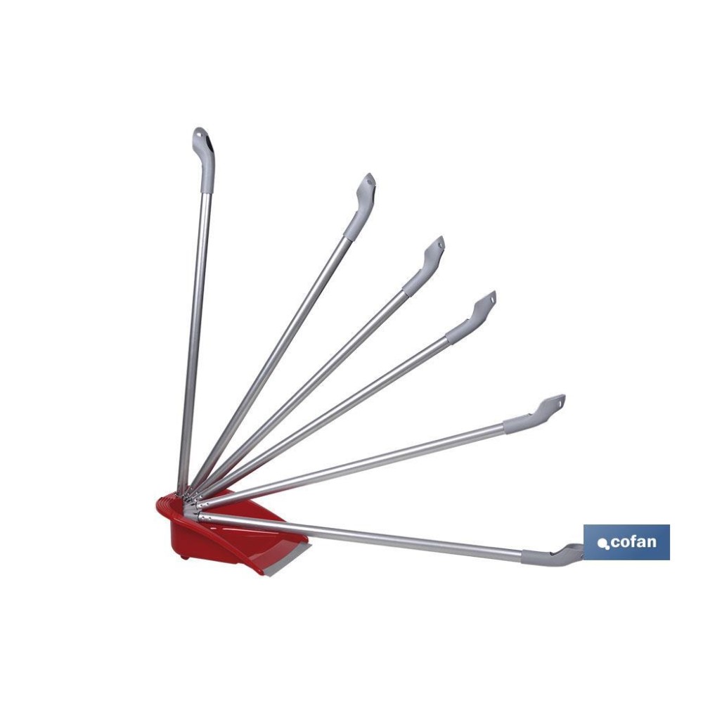 RECOGEDOR ABATIBLE  CON GOMA COLOR ROJO