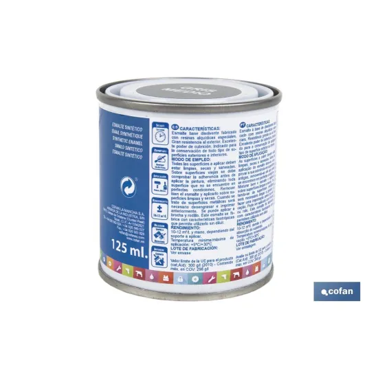 ESMALTE SINTÉTICO (125 ML) GRIS MEDIO (PACK: 1 UDS) - Almacén de Ferretería Acor