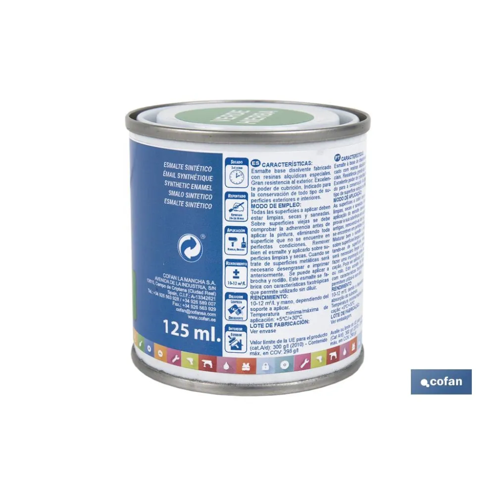 ESMALTE SINTÉTICO (125 ML) VERDE HIERBA (PACK: 1 UDS) - Almacén de Ferretería Acor