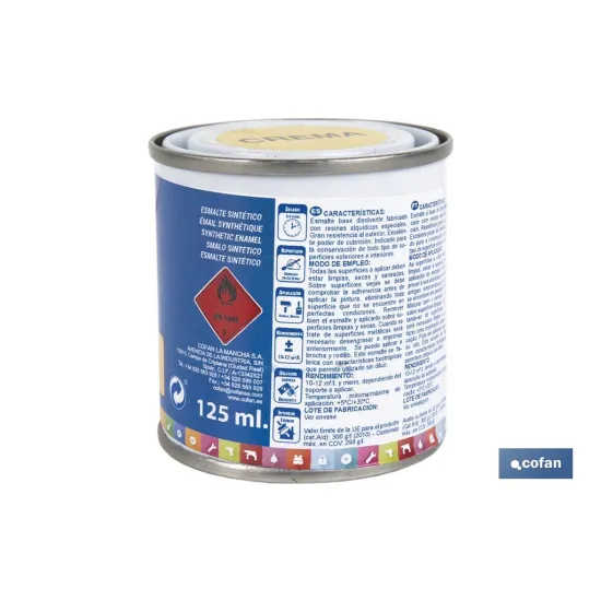 ESMALTE SINTÉTICO (125 ML) COLOR CREMA (PACK: 1 UDS) - Almacén de Ferretería Acor