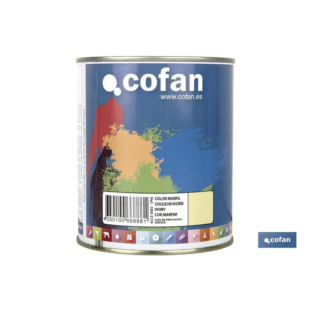 ESMALTE SINTÉTICO (750 ML) COLOR MARFIL (PACK: 1 UDS) - Almacén de Ferretería Acor