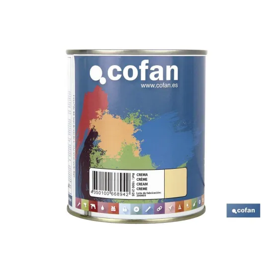 ESMALTE SINTÉTICO (750 ML) COLOR CREMA (PACK: 1 UDS) - Almacén de Ferretería Acor