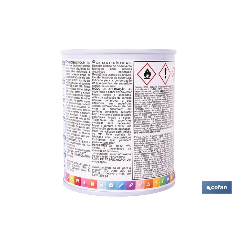 ESMALTE SINTÉTICO (375 ML) BLANCO BRILLO (PACK: 1 UDS) - Almacén de Ferretería Acor