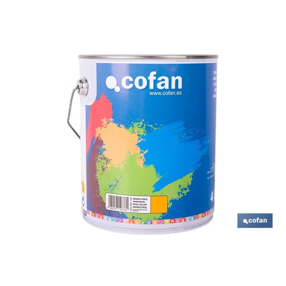 ESMALTE SINTÉTICO (4 L) AMARILLO REAL (PACK: 1 UDS) - Almacén de Ferretería Acor