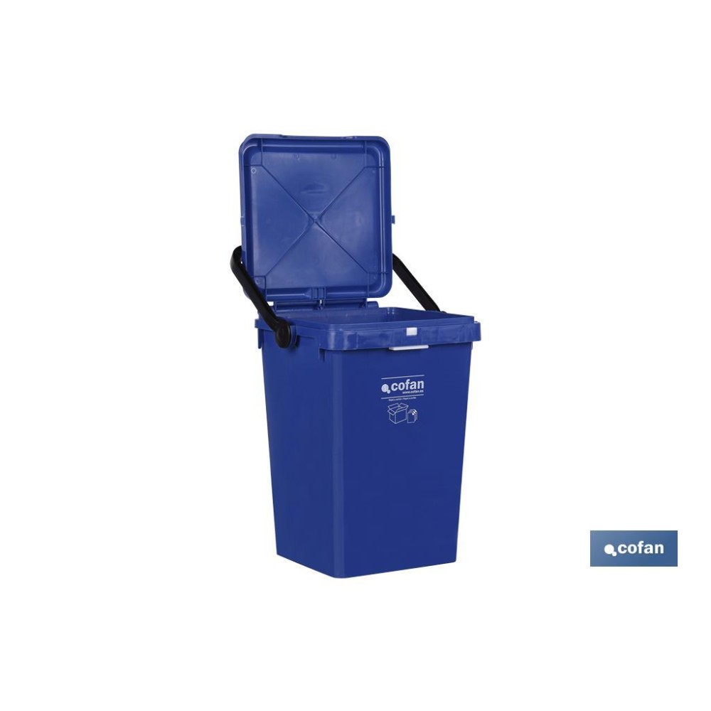 CONTENEDOR AZUL PARA PAPEL-CARTON 25L.