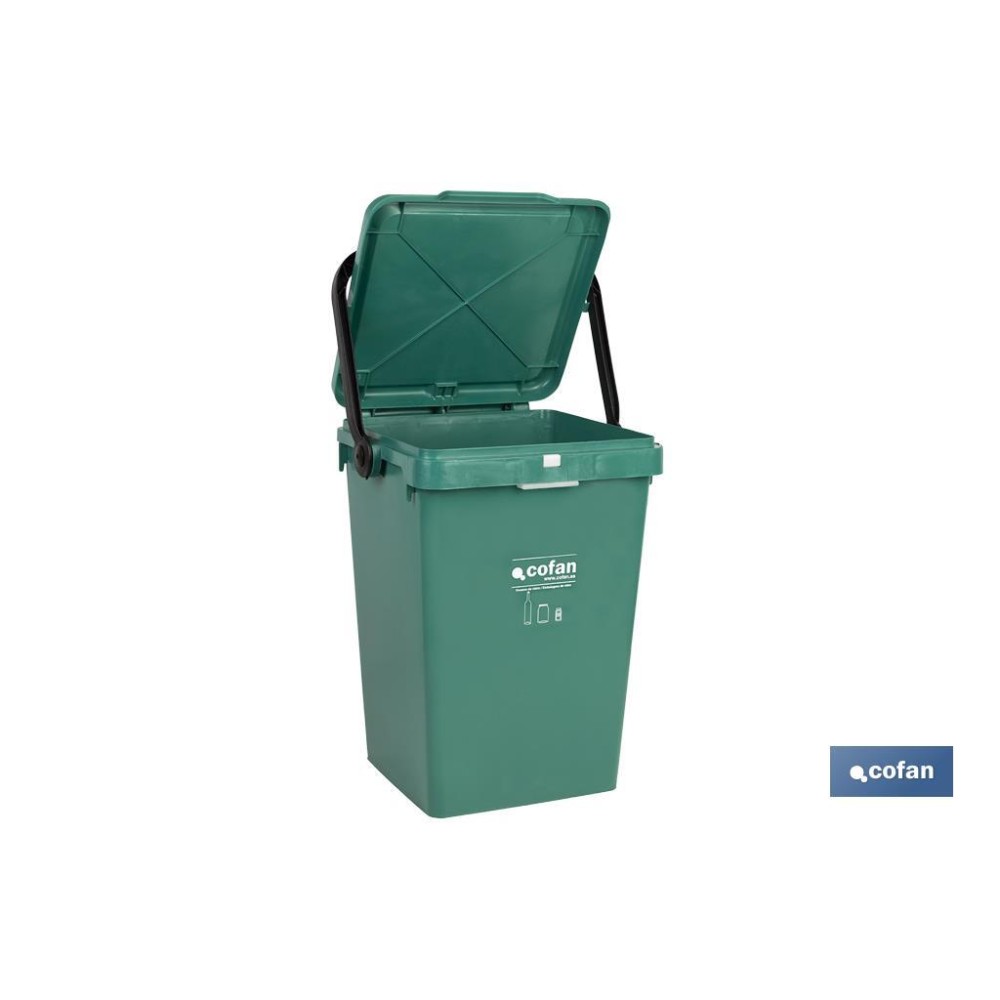 CONTENEDOR VERDE PARA VIDRIO  25L.