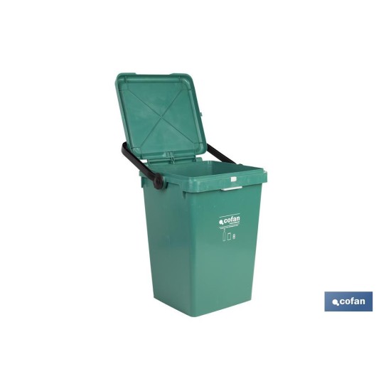 CONTENEDOR VERDE PARA VIDRIO  25L.