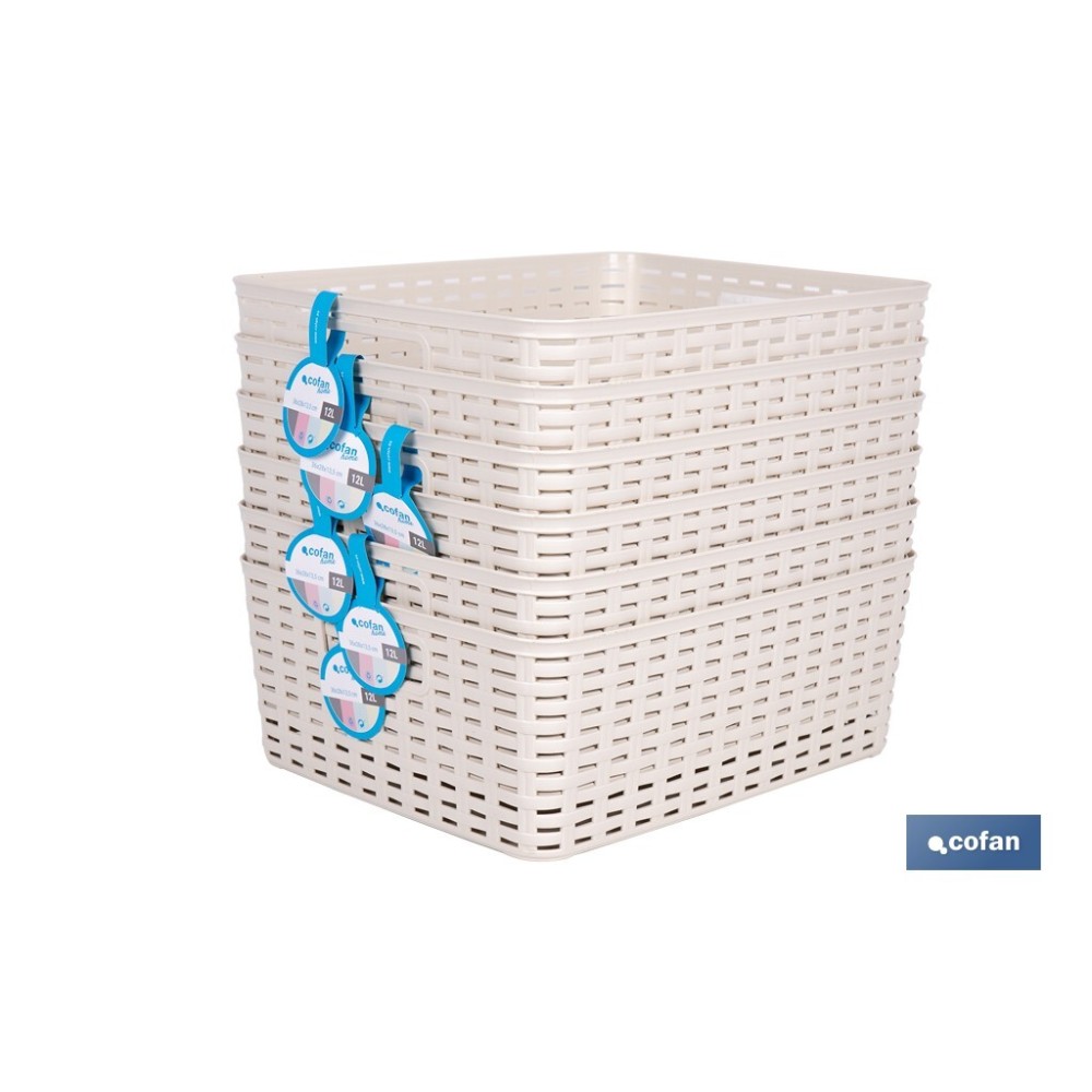 CESTA  MULTIUSOS 12L 36X28X13.5 cm BEIGE