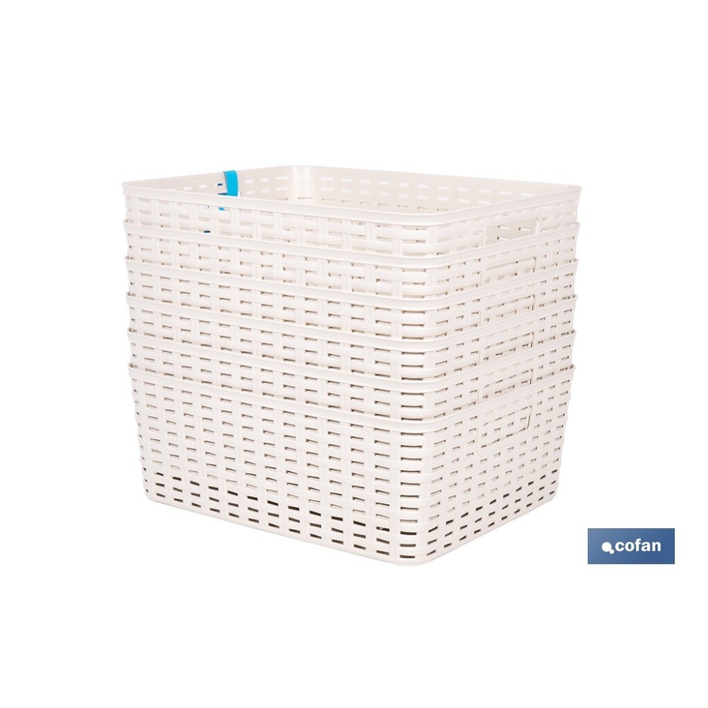 CESTA  MULTIUSOS 12L 36X28X13.5 cm BEIGE
