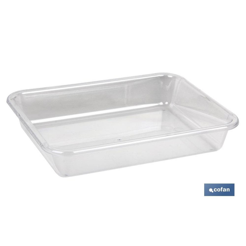BANDEJA 31.5X23.5X6.5cm MULTIUSOS  TRANSPARENTE venta unitaria