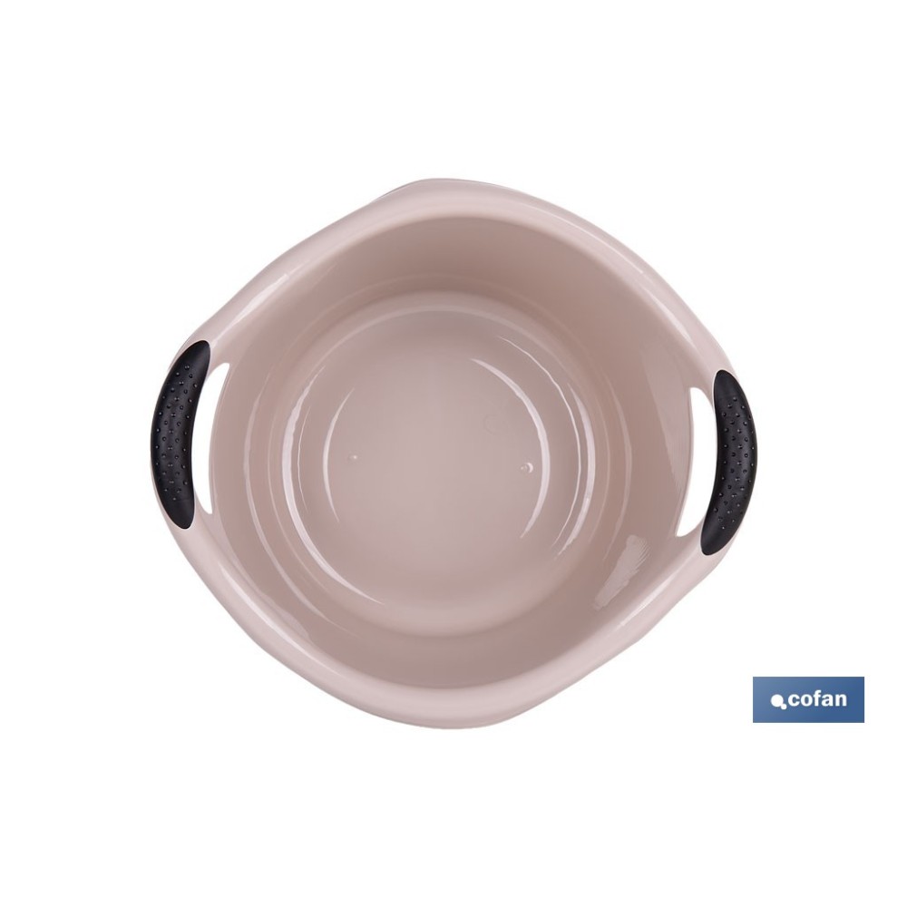 BARREÑO REDONDO  ASAS 15L BEIGE OSCURO  42X39.5X25cm