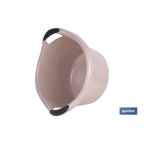 BARREÑO REDONDO  ASAS 15L BEIGE OSCURO  42X39.5X25cm