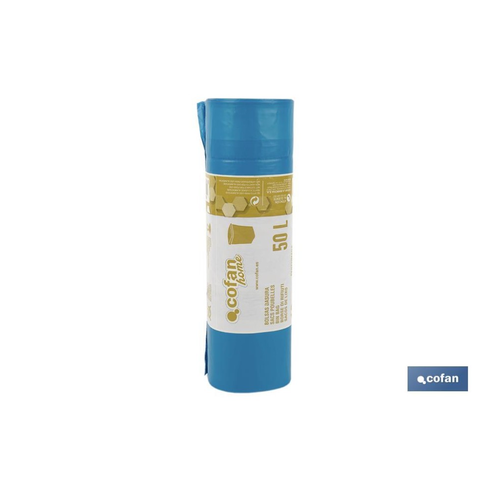 BOLSA DE BASURA  AUTOCIERRE PERFUMADA  70 x70 CM G.120 COLOR AZUL10 UDS 50l
