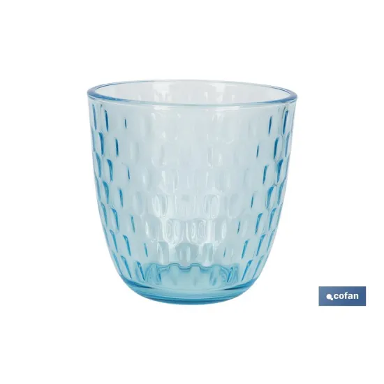 PACK 6 VASOS DE AGUA VIDRIO 29 CL COLOR AZUL MODELO ÓPALO (PACK: 1 UDS) - Almacén de Ferretería Acor
