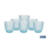 PACK 6 VASOS DE AGUA VIDRIO 29 CL COLOR AZUL MODELO ÓPALO (PACK: 1 UDS) - Almacén de Ferretería Acor