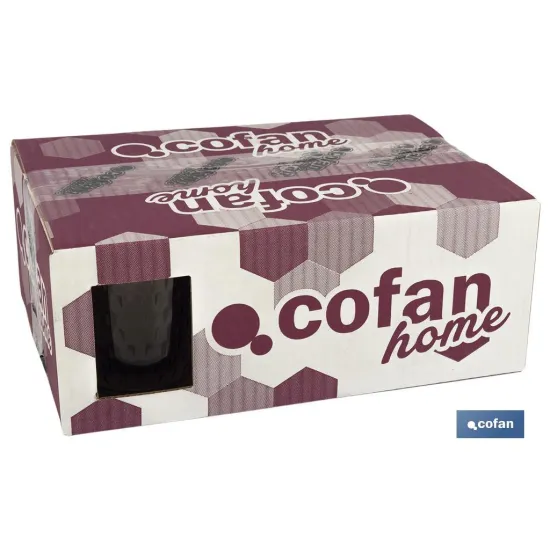 PACK 6 VASOS DE AGUA VIDRIO 29 CL COLOR PURPURA CLARO MODELO ÓPALO (PACK: 1 UDS) - Almacén de Ferretería Acor