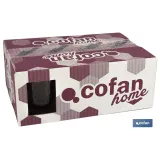 PACK 6 VASOS DE AGUA VIDRIO 29 CL COLOR PURPURA CLARO MODELO ÓPALO (PACK: 1 UDS) - Almacén de Ferretería Acor