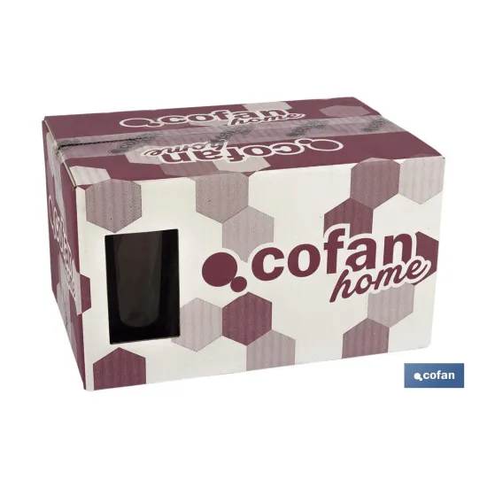 PACK 6 VASOS ALTO VIDRIO 47 CL COLOR PURPURA MODELO JADE (PACK: 1 UDS) - Almacén de Ferretería Acor