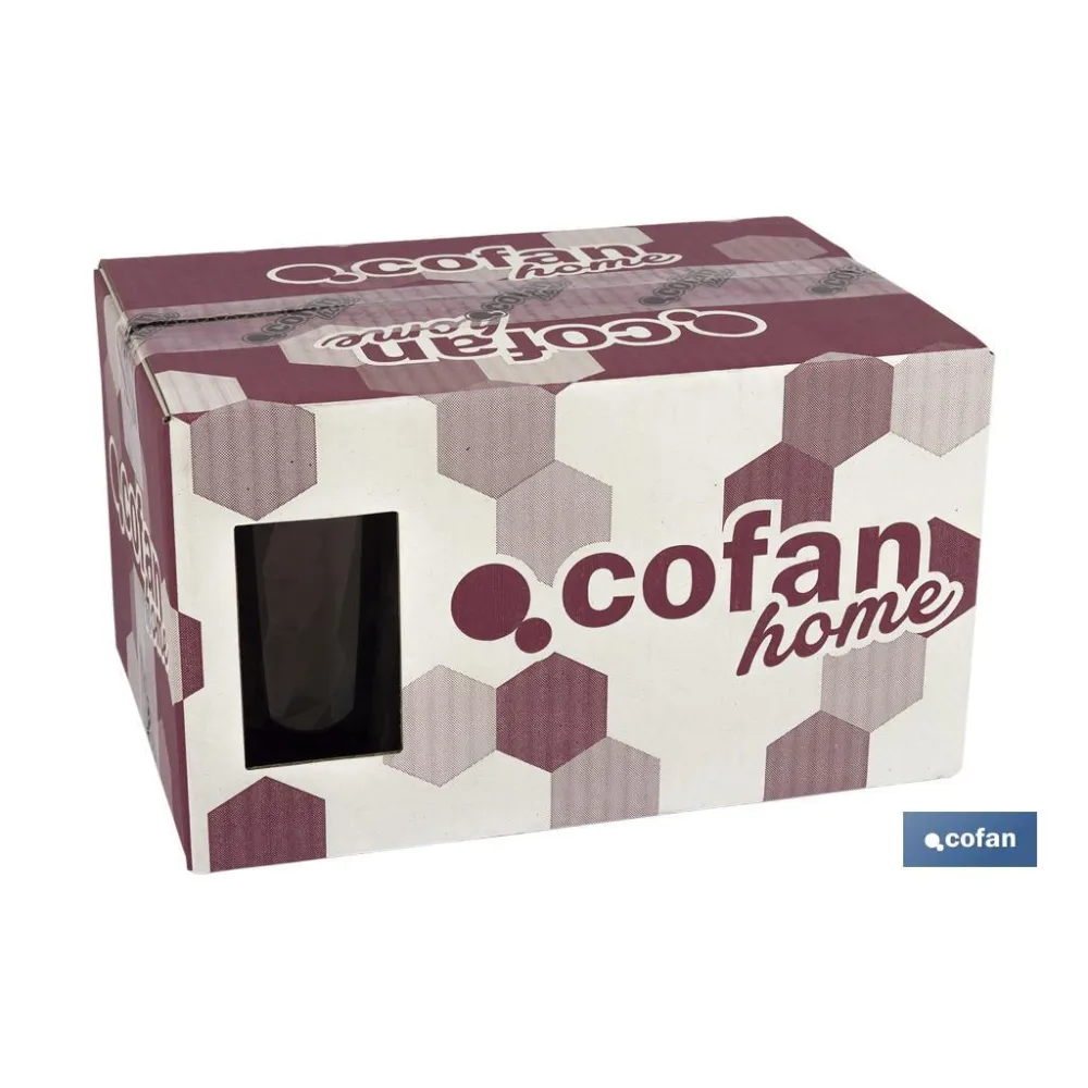 PACK 6 VASOS ALTO VIDRIO 47 CL COLOR PURPURA MODELO JADE (PACK: 1 UDS) - Almacén de Ferretería Acor