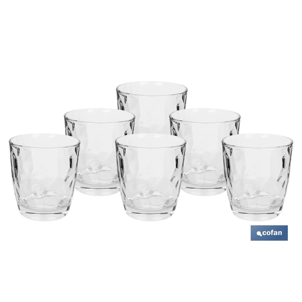 PACK 6 VASOS DE AGUA VIDRIO 30.5 CL MODELO JADE (PACK: 1 UDS) - Almacén de Ferretería Acor