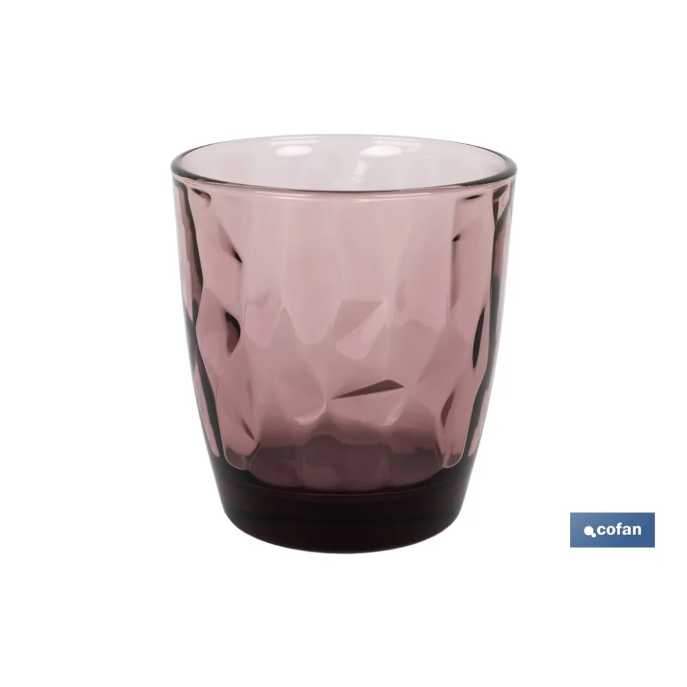 PACK 6 VASOS DE AGUA VIDRIO 30,5 CL COLOR PURPURA MODELO JADE (PACK: 1 UDS) - Almacén de Ferretería Acor