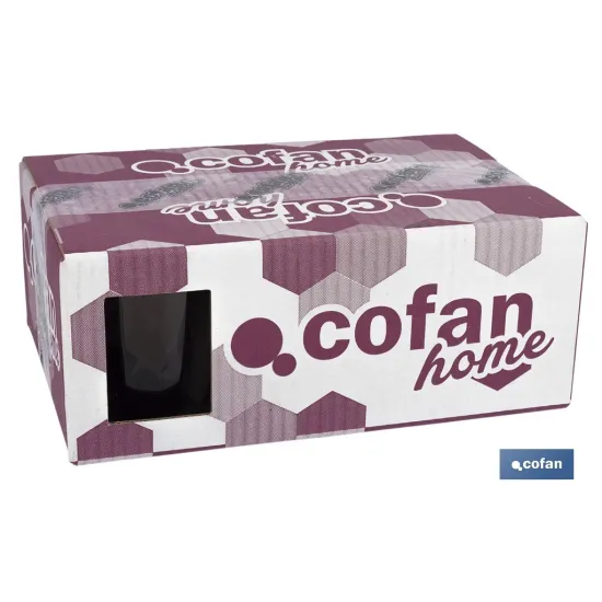 PACK 6 VASOS DE AGUA VIDRIO 30,5 CL COLOR PURPURA MODELO JADE (PACK: 1 UDS) - Almacén de Ferretería Acor