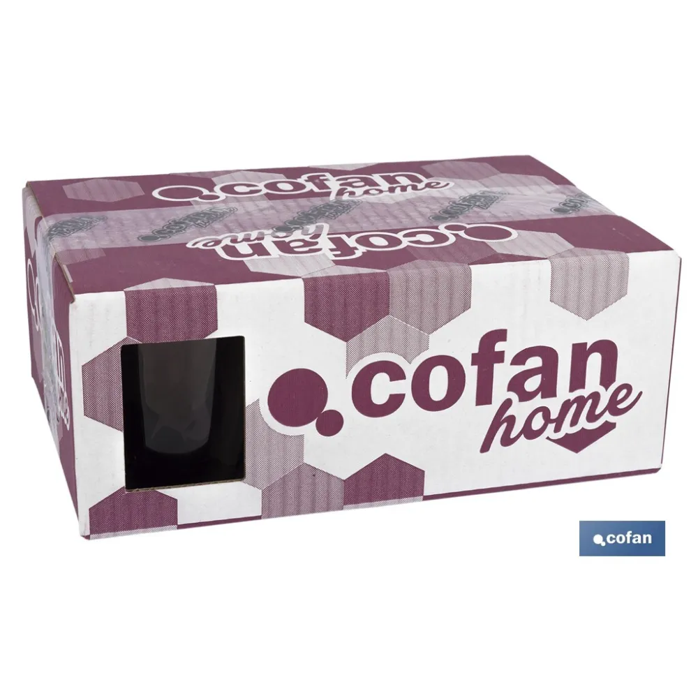 PACK 6 VASOS DE AGUA VIDRIO 30,5 CL COLOR PURPURA MODELO JADE (PACK: 1 UDS) - Almacén de Ferretería Acor