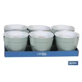 GRASERA COLADOR 500ml MODELO ALBAHACA VERDE AGUA 16.5X12X10cm (PACK: 6 UDS) - Almacén de Ferretería Acor
