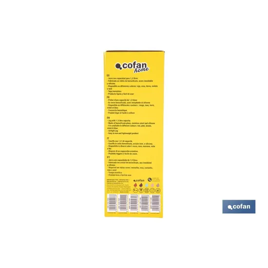 JARRA BOROSILICATO  ROJO 1300 ml (PACK: 1 UDS) - Almacén de Ferretería Acor
