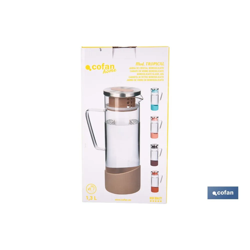 JARRA BOROSILICATO ROSA 1300 ml (PACK: 1 UDS) - Almacén de Ferretería Acor