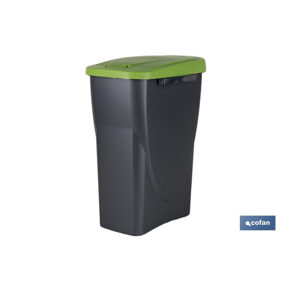 CUBO DE BASURA PARA RECICLAR 15 LITROS  COLOR VERDE 20 X 31 X 42 CM