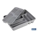 CUBERTERO  GRIS 40X30X7 cm DOS ALTURAS venta unitaria (PACK: 1 UDS) - Almacén de Ferretería Acor