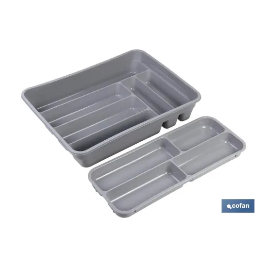 CUBERTERO  GRIS 40X30X7 cm DOS ALTURAS venta unitaria (PACK: 1 UDS) - Almacén de Ferretería Acor