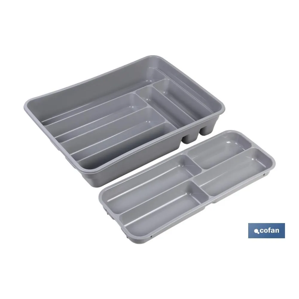 CUBERTERO  GRIS 40X30X7 cm DOS ALTURAS venta unitaria (PACK: 1 UDS) - Almacén de Ferretería Acor