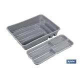 CUBERTERO  GRIS 40X30X7 cm DOS ALTURAS venta unitaria (PACK: 1 UDS) - Almacén de Ferretería Acor