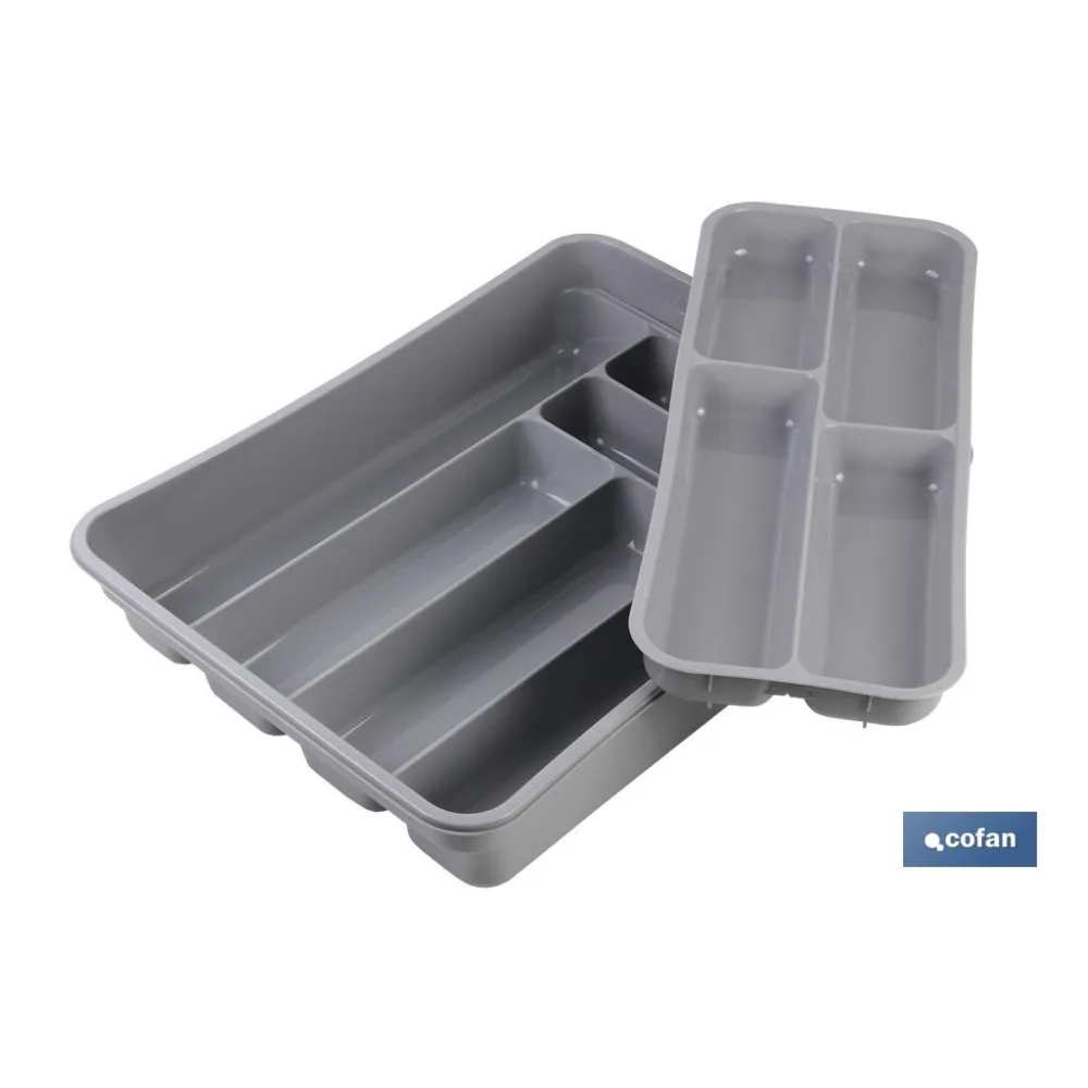 CUBERTERO  GRIS 40X30X7 cm DOS ALTURAS venta unitaria (PACK: 1 UDS) - Almacén de Ferretería Acor