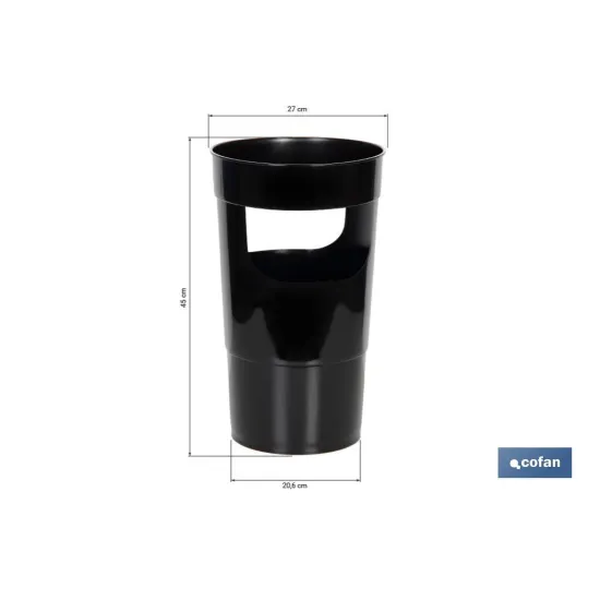 PARAGÜERO  NEGRO  POLIPROPILENO 27 X 20.6 X 45 CM venta unitaria (PACK: 1 UDS) - Almacén de Ferretería Acor