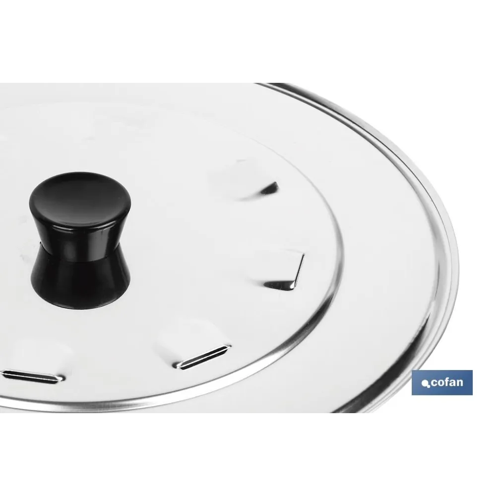 TAPA C/DESVAPO  ACERO INOX 24 cm (PACK: 12 UDS) - Almacén de Ferretería Acor