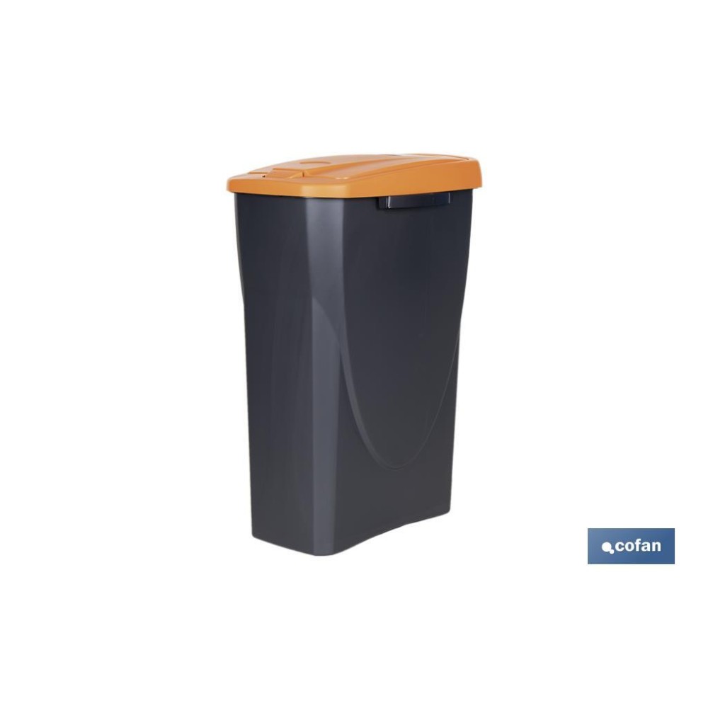 CUBO DE BASURA PARA RECICLAR 25 LITROS  COLOR NARANJA 21.5 X 36 X 51 CM
