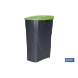 CUBO DE BASURA PARA RECICLAR 25 LITROS  COLOR VERDE 21.5 X 36 X 51 CM